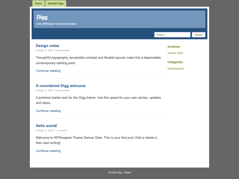 Digg WordPress Theme