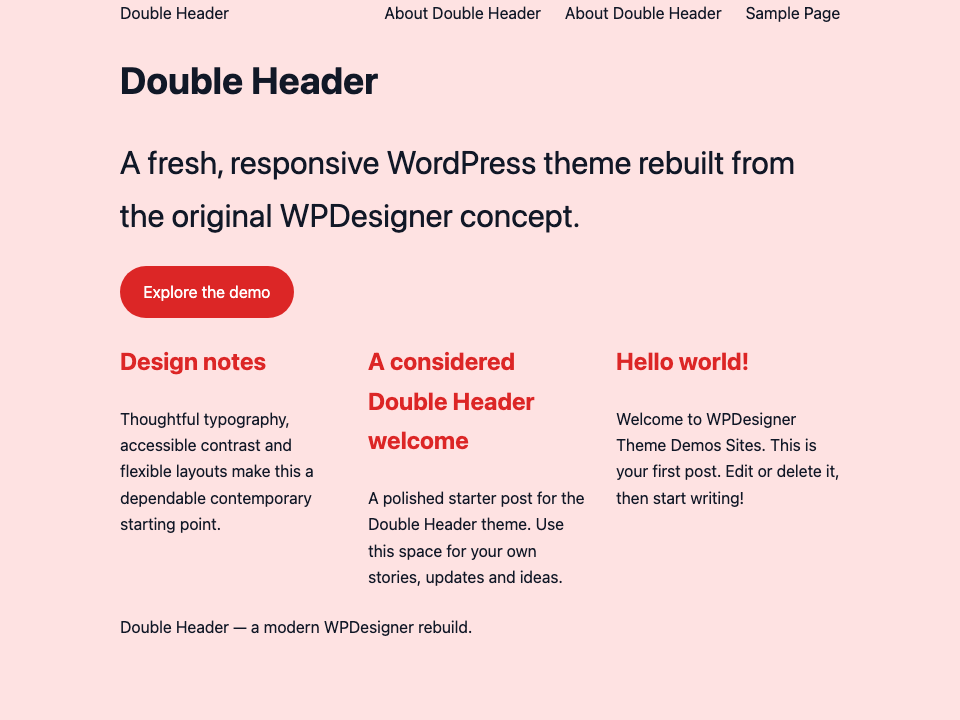 Double Header WordPress Theme