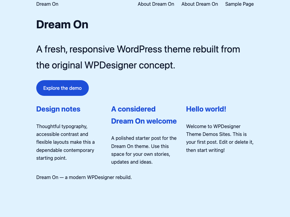 Dream On WordPress Theme