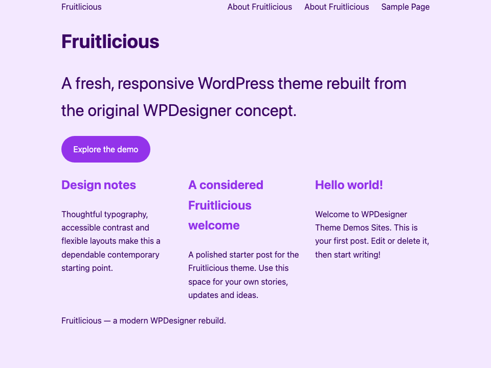 Fruitlicious WordPress Theme