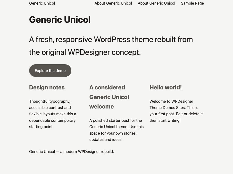 Generic Unicol WordPress Theme