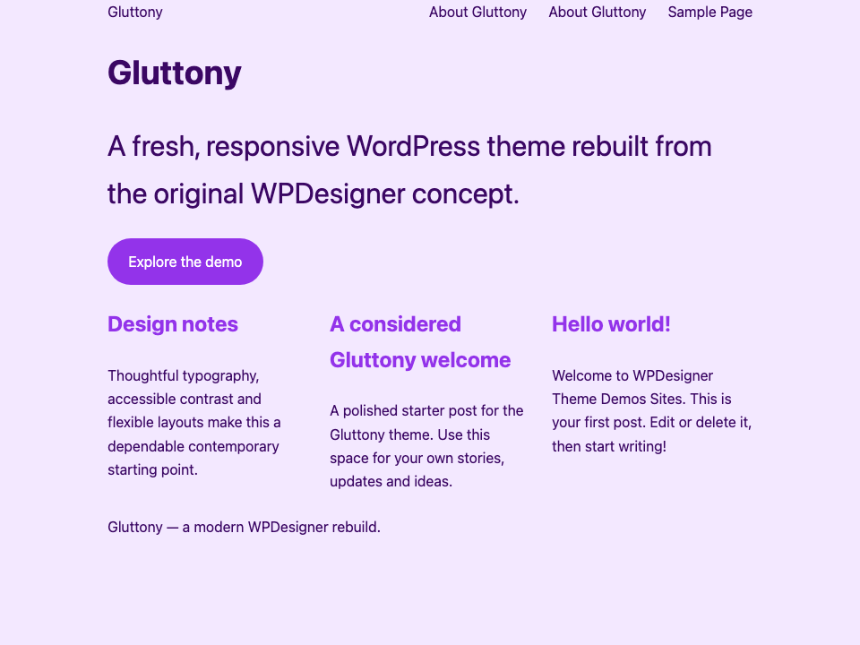 Gluttony WordPress Theme