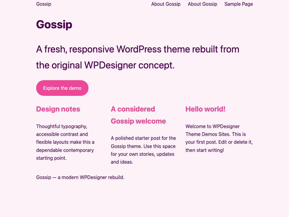 Gossip WordPress Theme