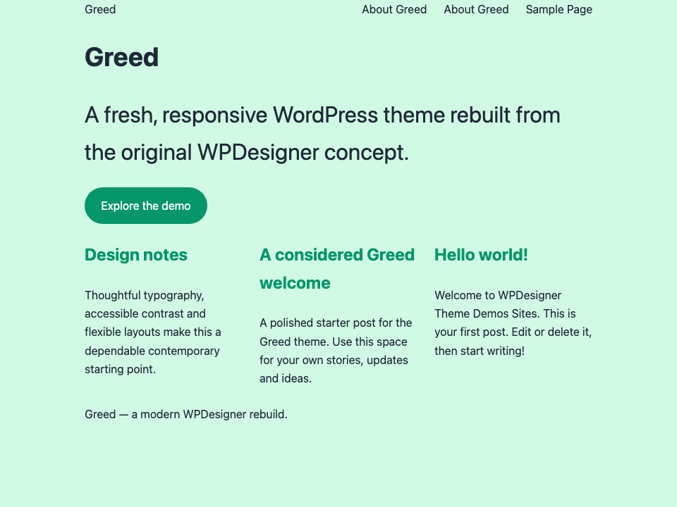 Greed WordPress Theme