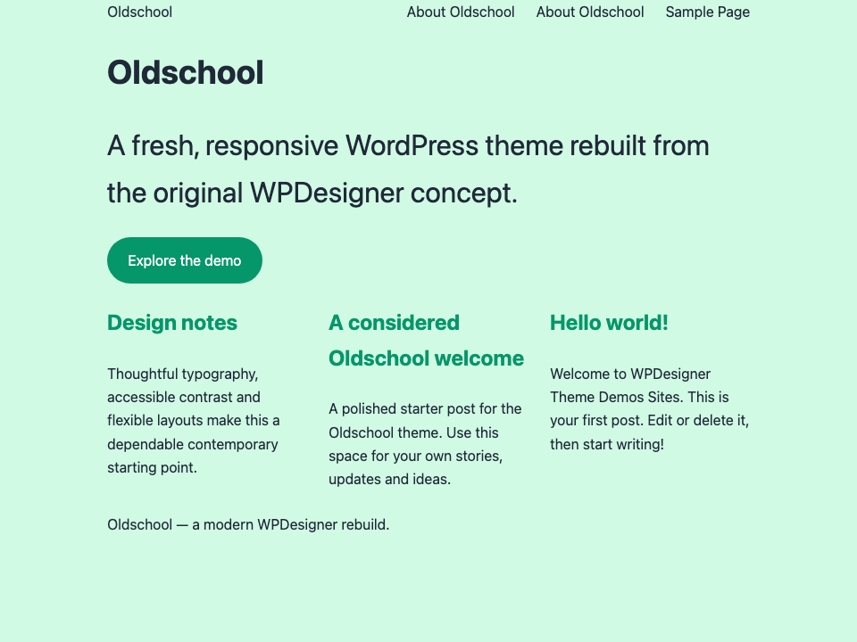 Oldschool WordPress Theme