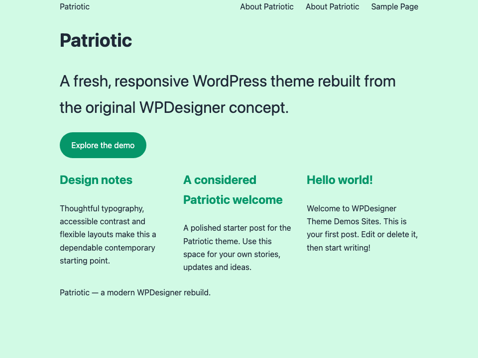 Patriotic WordPress Theme