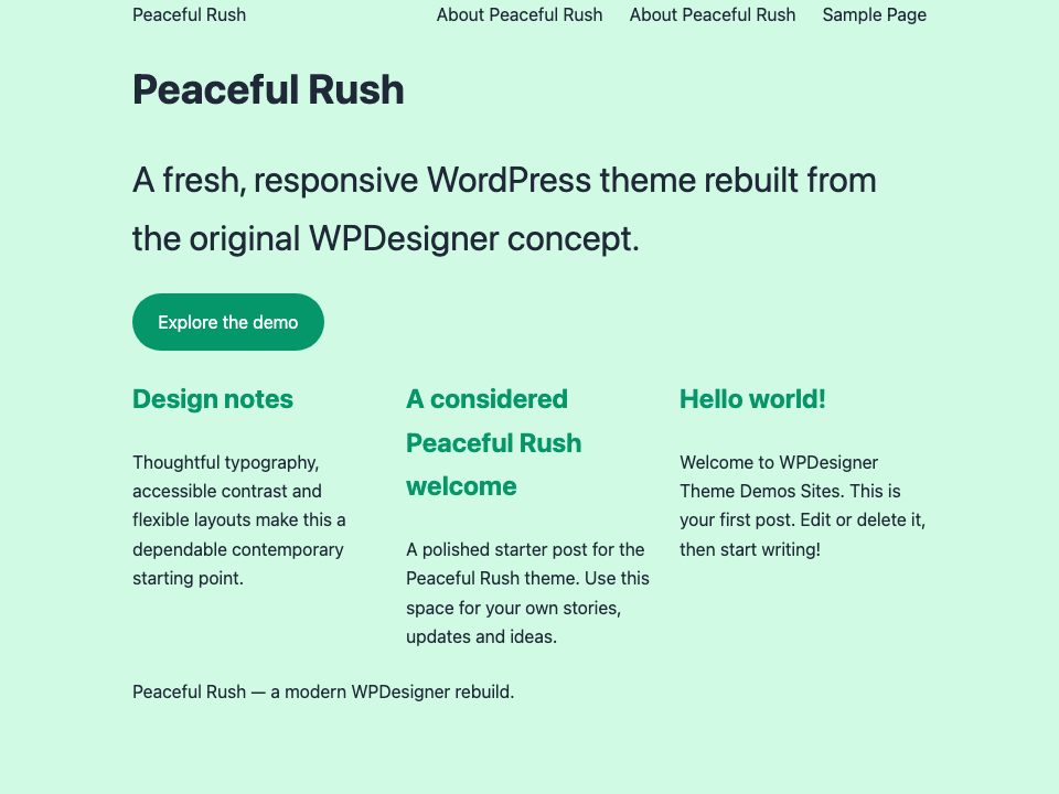 Peaceful Rush WordPress Theme