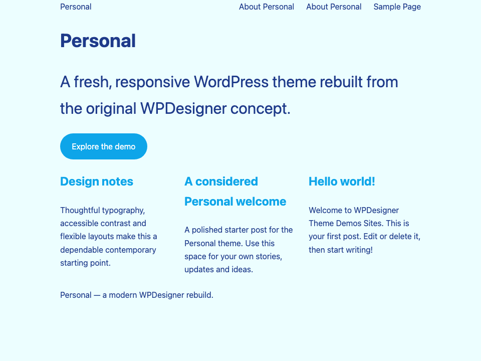 Personal WordPress Theme