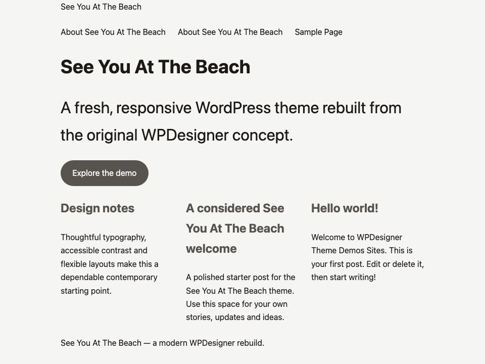 See You At The Beach WordPress Theme