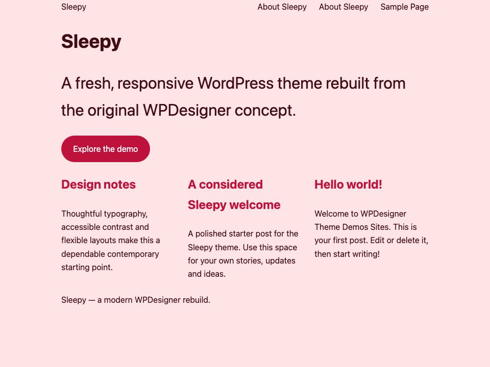 Sleepy WordPress Theme