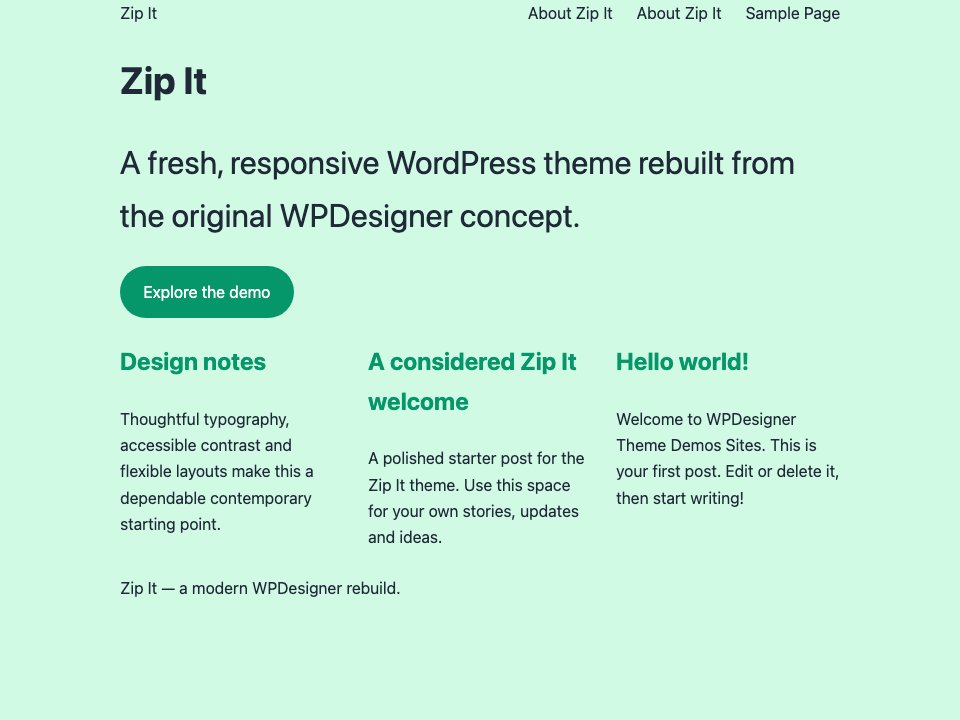Zip It WordPress Theme